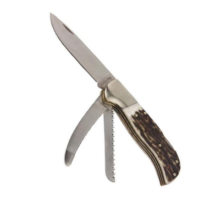 Jagd Messer mit Horn 3tlg      art.6060221
